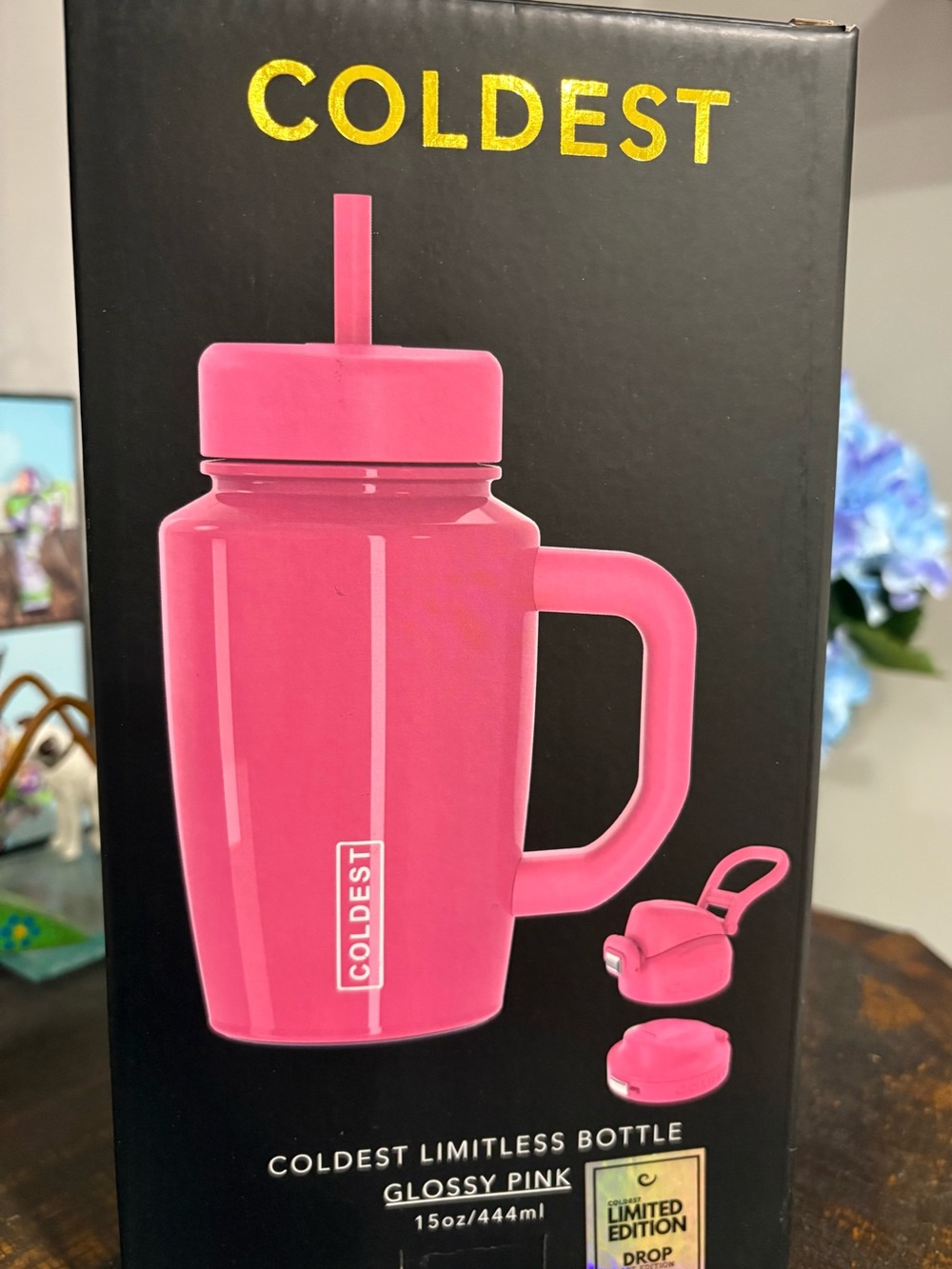 Coldest Glossy Pink Limitless Bottle - 15oz Straw Mug